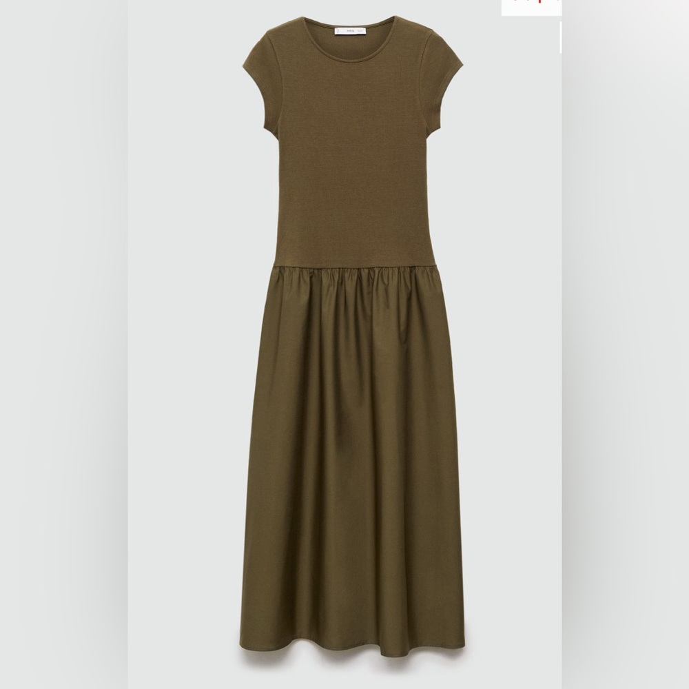 Mango Mixed Media Cotton Dress
